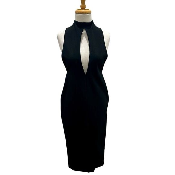 Solace London Maret Cutout Crepe High Neck Sexy Dress - Picture 1 of 4